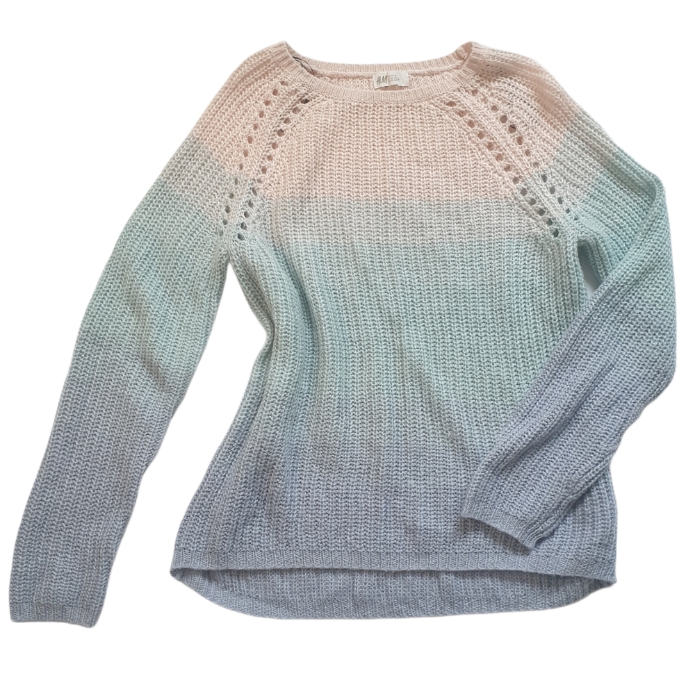 H&M tie dye knit crew neck sweater pullover